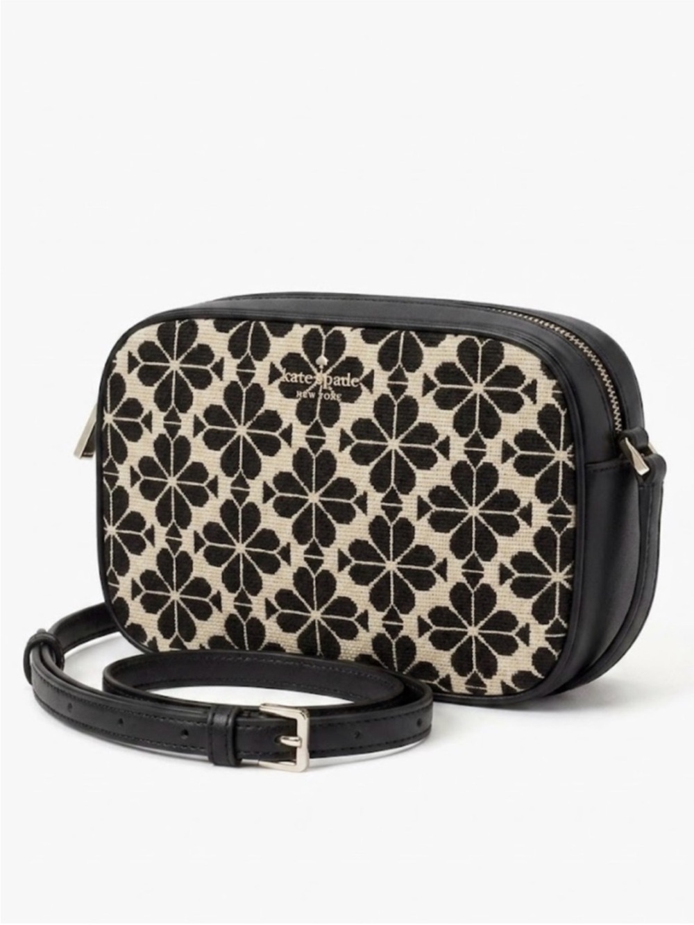 kate spade Black and Cream Floral Crossbody Bag